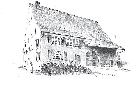 Zeichnung Museum im Feld